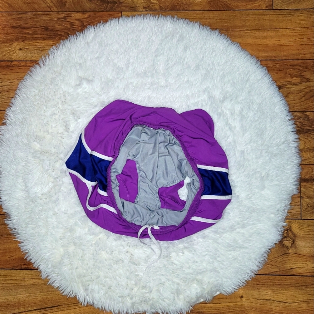 🏃♀️Under Armour womens purple & navy blue jogging running shorts with p - Picture 11 of 14